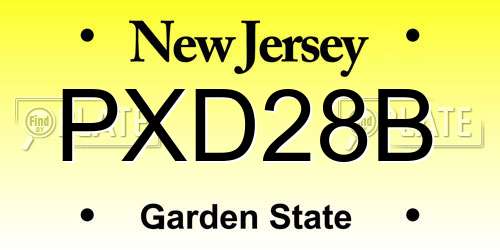 PXD28B New Jersey License Plate