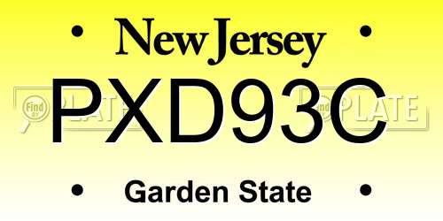 PXD93C New Jersey License Plate