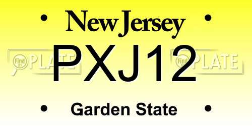 PXJ12 New Jersey License Plate