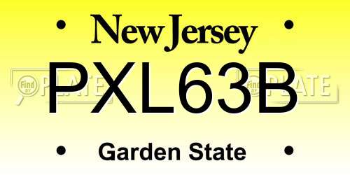 PXL63B New Jersey License Plate