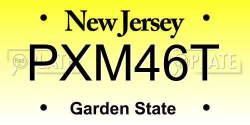 PXM46T New Jersey License Plate