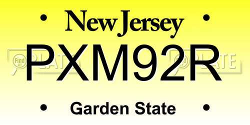 PXM92R New Jersey License Plate