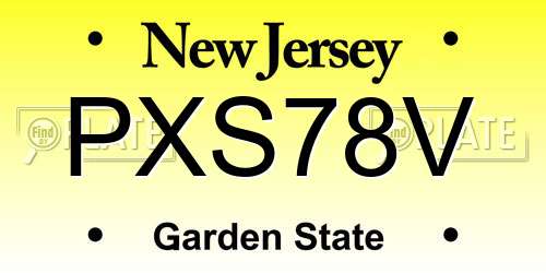 PXS78V New Jersey License Plate