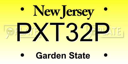 PXT32P New Jersey License Plate