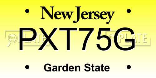 PXT75G New Jersey License Plate