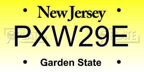 PXW29E New Jersey License Plate