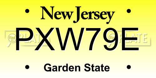 PXW79E New Jersey License Plate