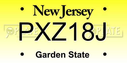 PXZ18J New Jersey License Plate