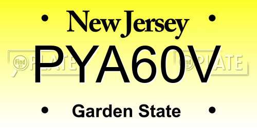 PYA60V New Jersey License Plate