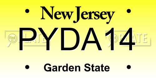 PYDA14 New Jersey License Plate