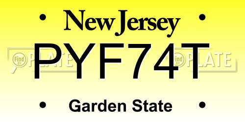 PYF74T New Jersey License Plate