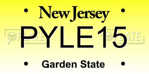 PYLE15 New Jersey License Plate