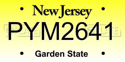 PYM2641 New Jersey License Plate