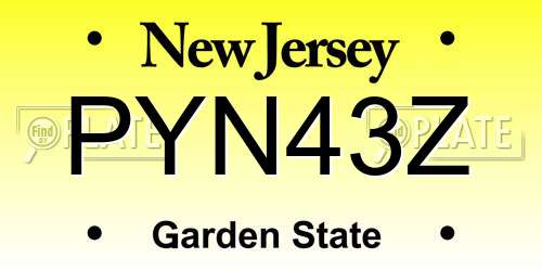 PYN43Z New Jersey License Plate