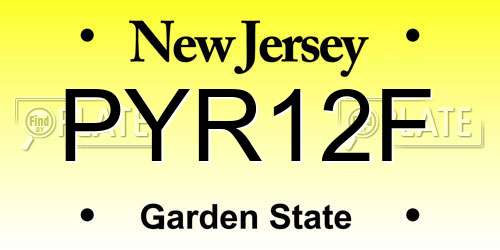PYR12F New Jersey License Plate