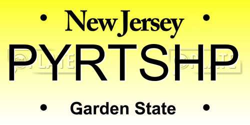 PYRTSHP New Jersey License Plate