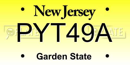 PYT49A New Jersey License Plate