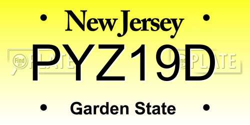 PYZ19D New Jersey License Plate