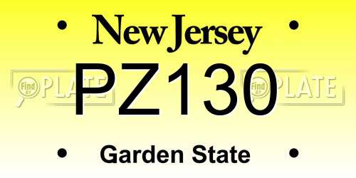 PZ130 New Jersey License Plate