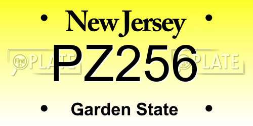 PZ256 New Jersey License Plate