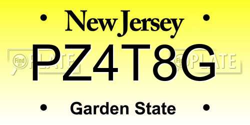 PZ4T8G New Jersey License Plate