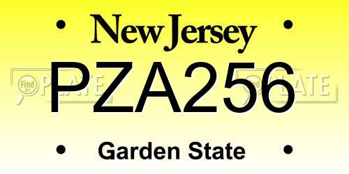 PZA256 New Jersey License Plate