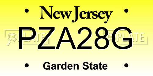 PZA28G New Jersey License Plate