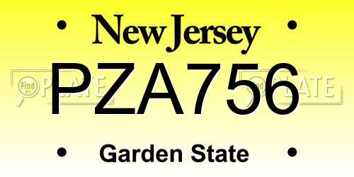 PZA756 New Jersey License Plate