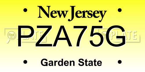 PZA75G New Jersey License Plate