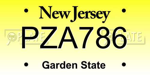 PZA786 New Jersey License Plate