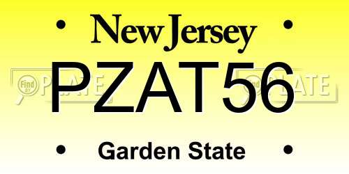 PZAT56 New Jersey License Plate