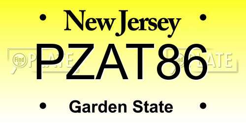 PZAT86 New Jersey License Plate