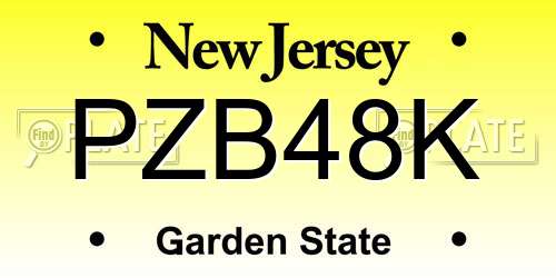 PZB48K New Jersey License Plate
