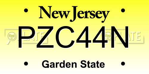 PZC44N New Jersey License Plate