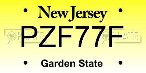 PZF77F New Jersey License Plate