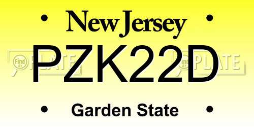 PZK22D New Jersey License Plate