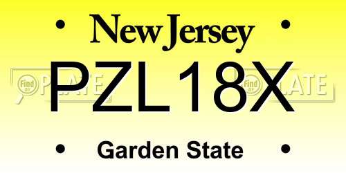 PZL18X New Jersey License Plate