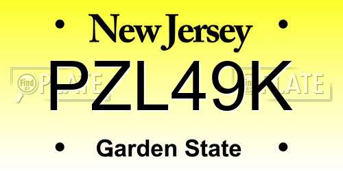 PZL49K New Jersey License Plate