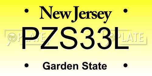 PZS33L New Jersey License Plate