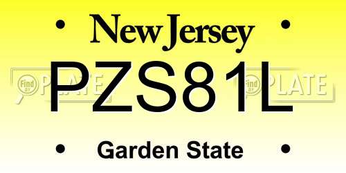 PZS81L New Jersey License Plate