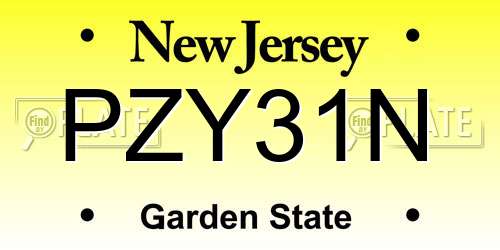 PZY31N New Jersey License Plate