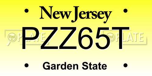 PZZ65T New Jersey License Plate
