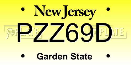 PZZ69D New Jersey License Plate