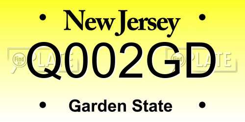 Q002GD New Jersey License Plate