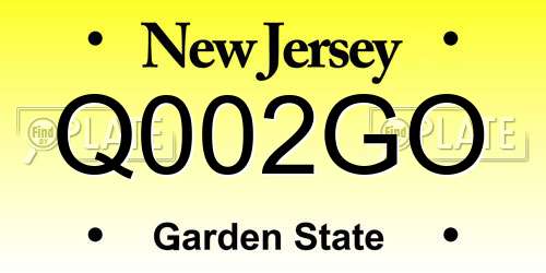 Q002GO New Jersey License Plate