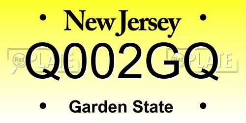 Q002GQ New Jersey License Plate