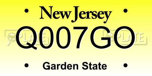 Q007GO New Jersey License Plate