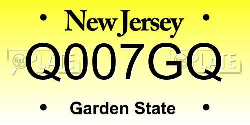 Q007GQ New Jersey License Plate