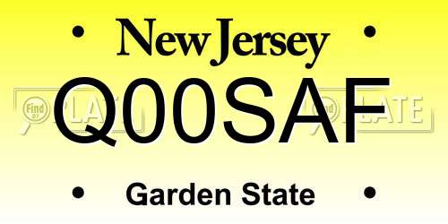 Q00SAF New Jersey License Plate