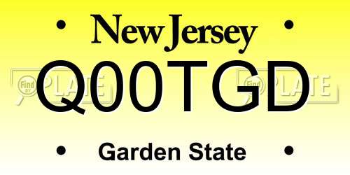 Q00TGD New Jersey License Plate